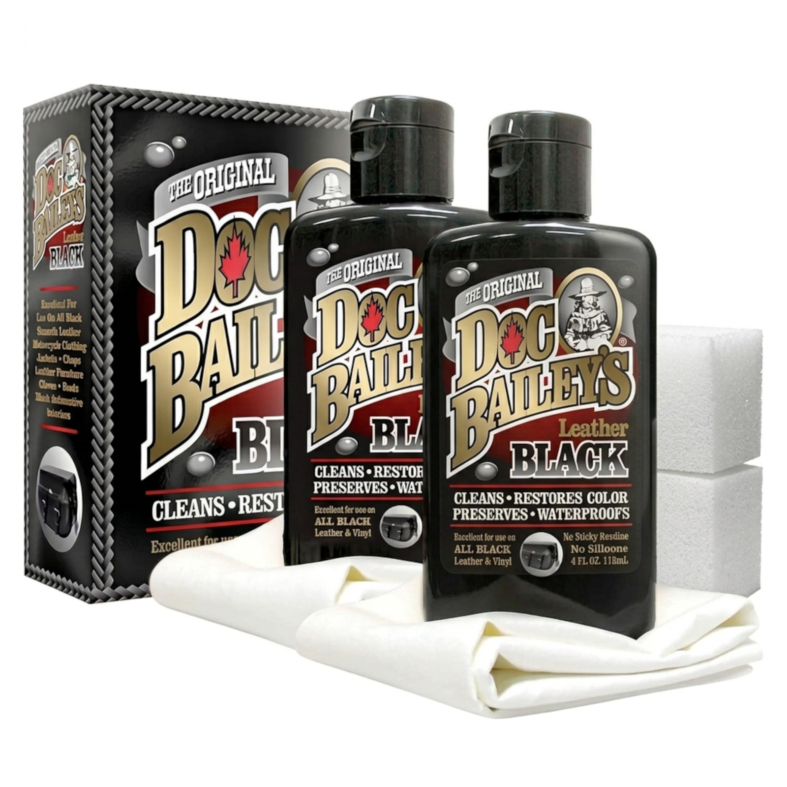 Black leather cleaner and conditioner 2-pack