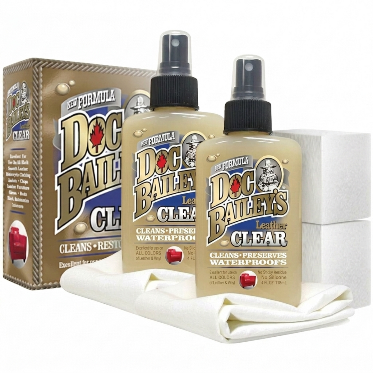Clear leather cleaner and conditioner 2-pack bundle
