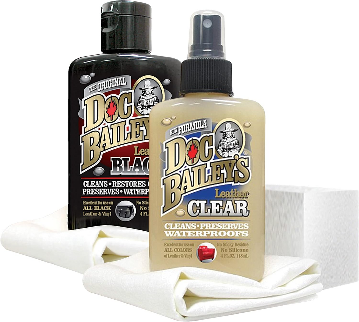 Doc Baileys Black  & All Color Leather Clear Cleaner and  Conditioner Bundle