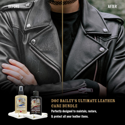 Doc Baileys Black  & All Color Leather Clear Cleaner and  Conditioner Bundle